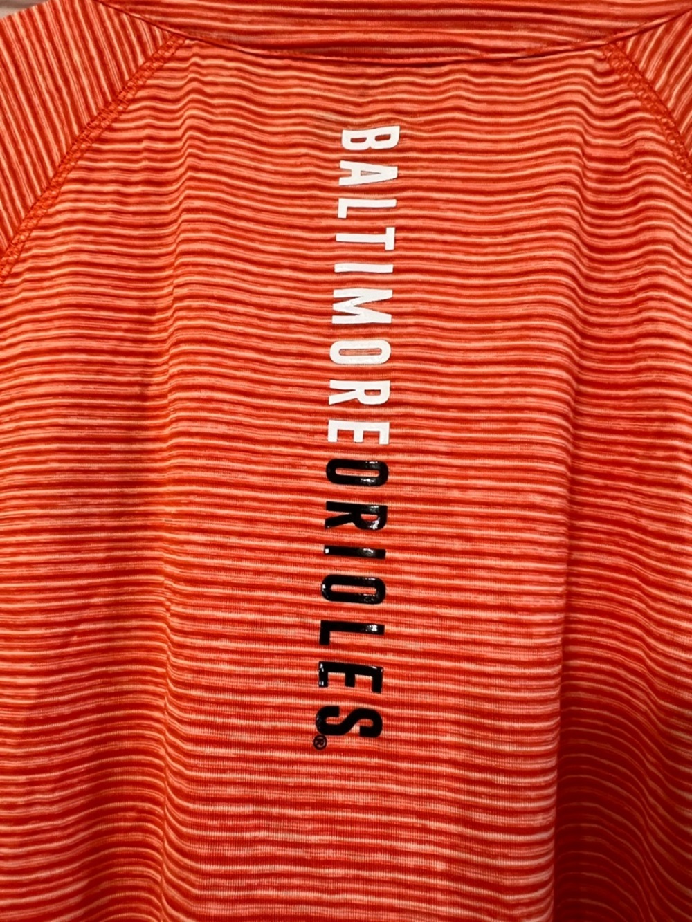 New Era Orange Striped Baltimore Orioles Quarter-Zip Pullover - Picture 3 of 11